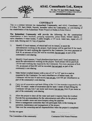 Construction Of Water Projects Infonet Biovision Home A Contract With Contractor On Building Hand Dug Well