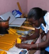 Making beeswax candles Making beeswax candles