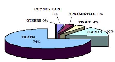 Percentage production by species